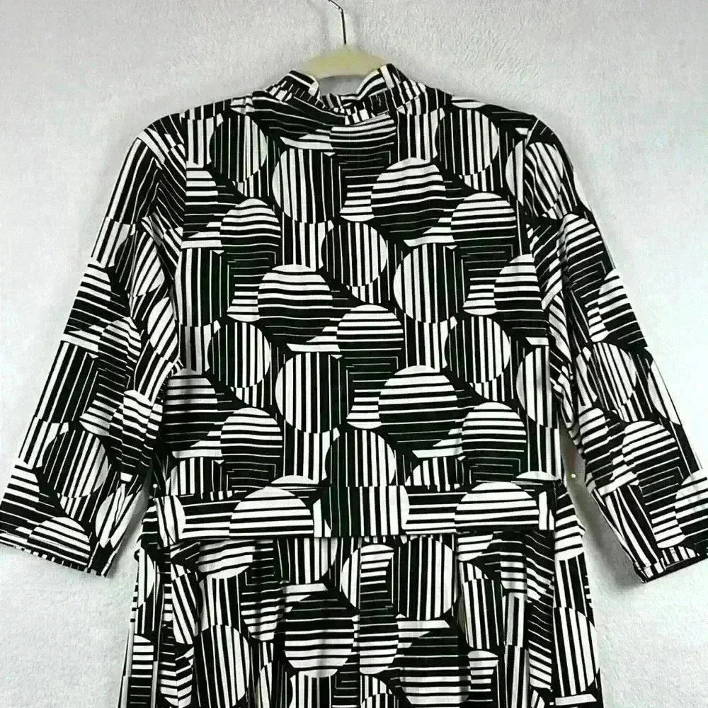 Liz Claiborne Women’s Dress Size Large Black & White Geometric Print Work Office - Picture 7 of 11